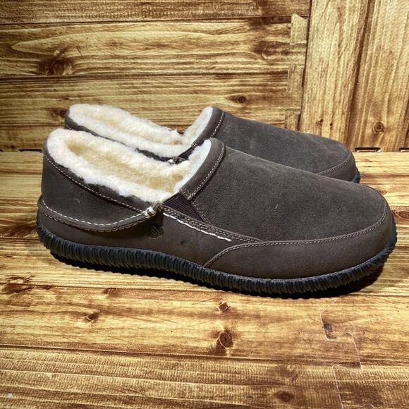 Acorn Suede   Fleece Lined Rambler Moccasins  Solid Brown  US 13 - Picture 2 of 8